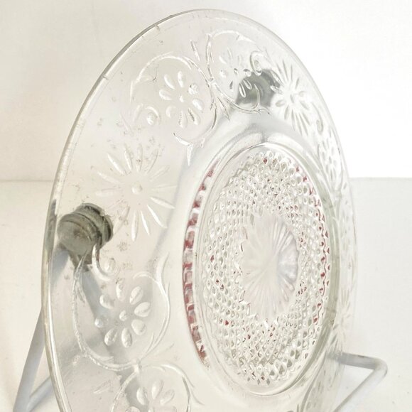 Clear Saucer Daisy No 620 Indiana Glass Plate With Intricate Floral Pattern 6in - Picture 3 of 12
